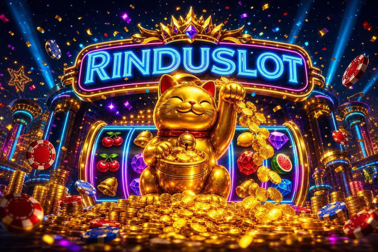 Banner promosi RINDUSLOT dengan hadiah melimpah dan keistimewaan level VIP