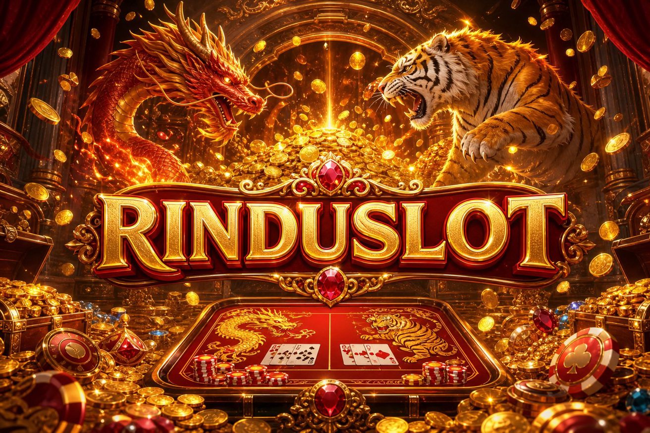 Kartu hadiah sambutan pemain baru RINDUSLOT dengan koin gratis dan bonus deposit pertama