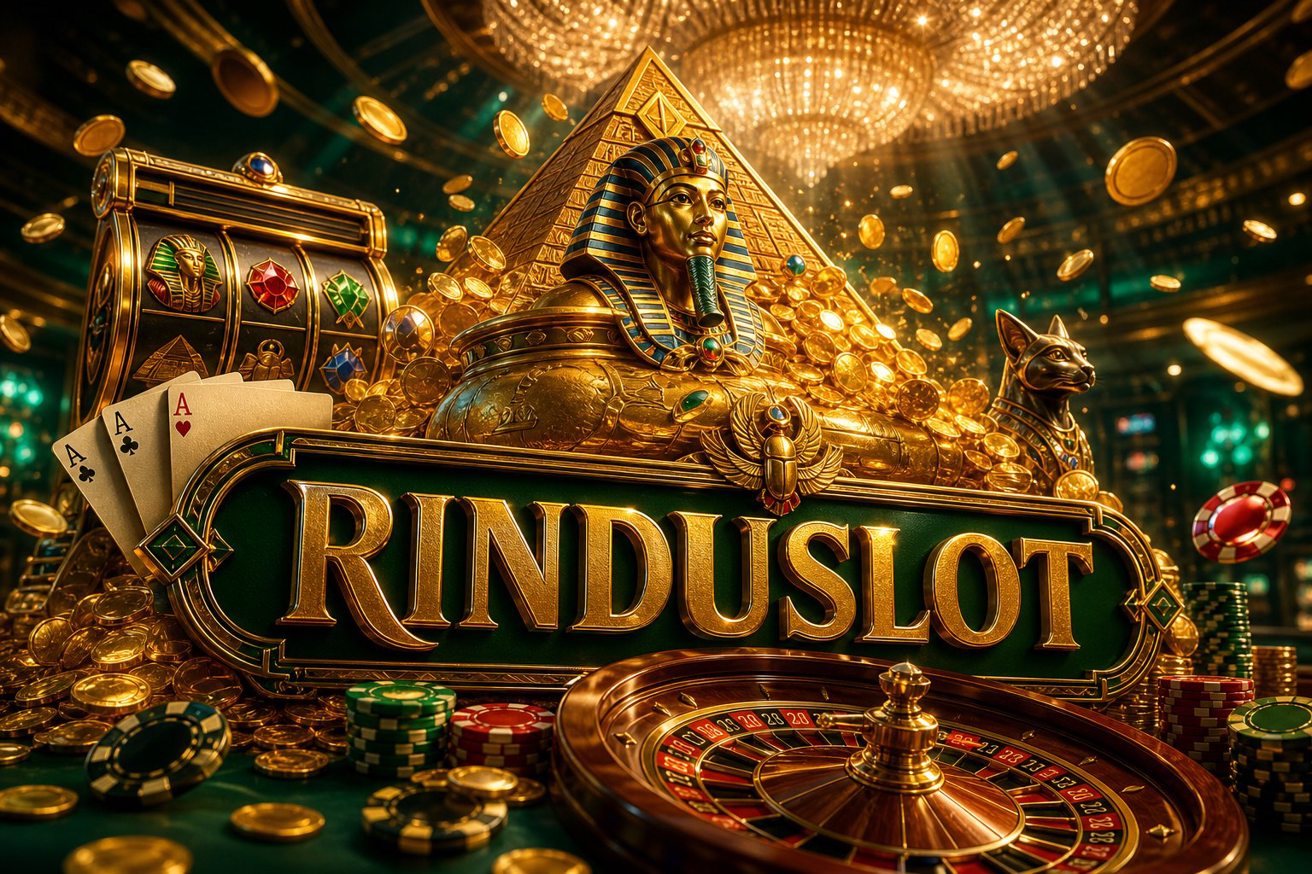 Ilustrasi roda keberuntungan dan hadiah absen harian di RINDUSLOT