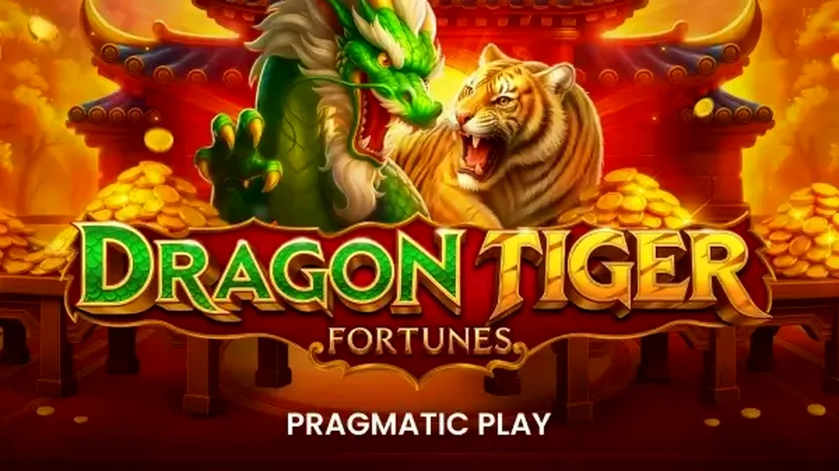 Tampilan visual slot Dragon Tiger Fortunes dengan nuansa oriental yang modern dan neon.
